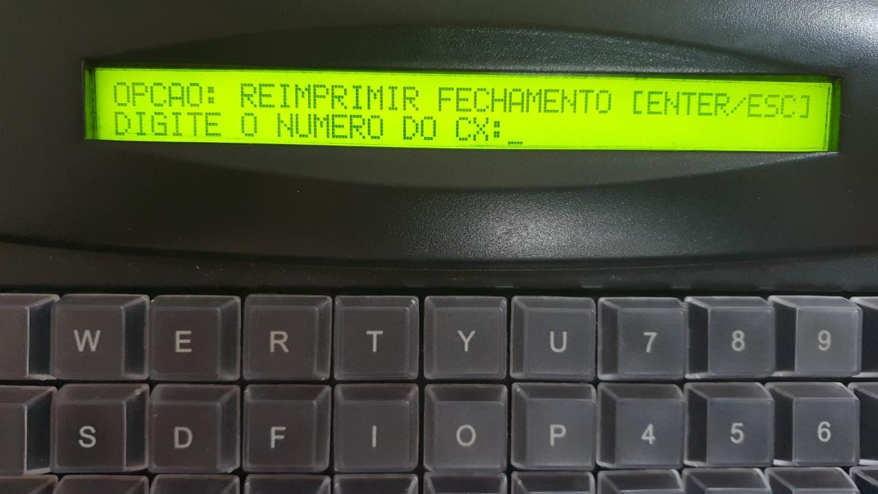 Reimprimir fechamento de caixa