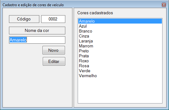 Cores de veículos